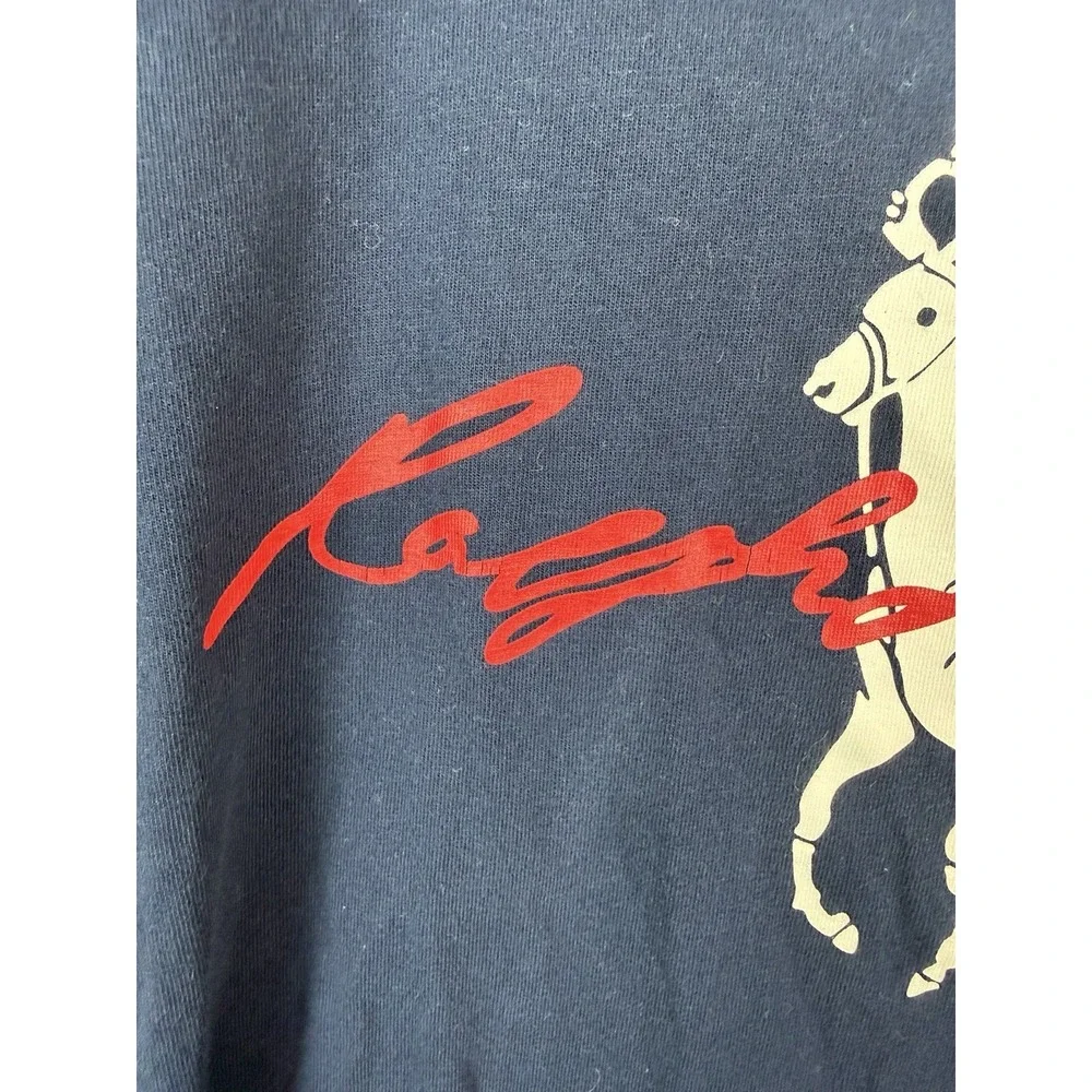 Polo Ralph Lauren Tshirt Men's Large‎ Tall Spellout Big Pony Blue Shortsleeve
